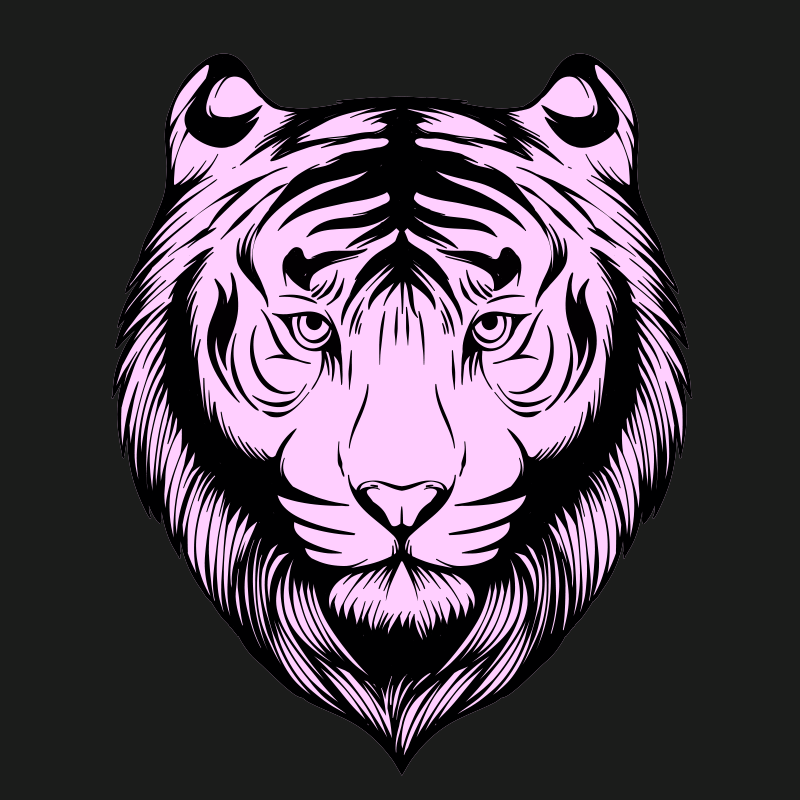 Fierce pink tiger animal vinyl rug - TenStickers