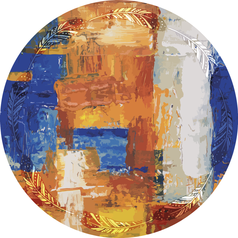 Abstract Color Fusion minimalist vinyl rug - TenStickers