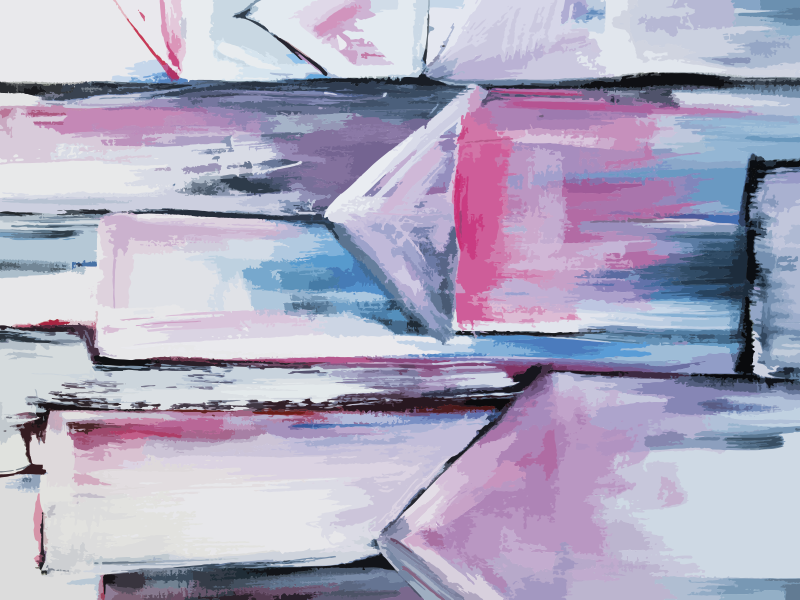 Abstract colour layers vinyl rug - TenStickers