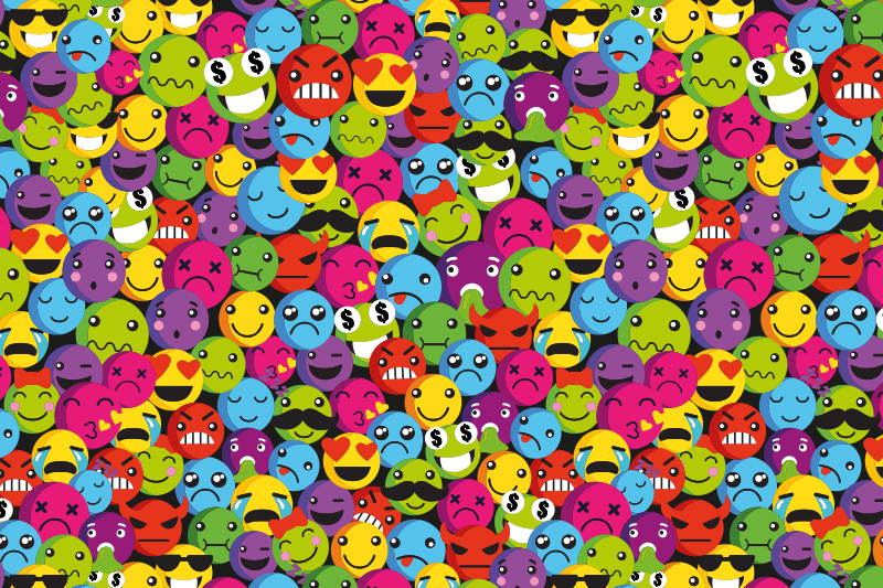 Colorful emoji expressions teenage bedroom vinyl rug - TenStickers