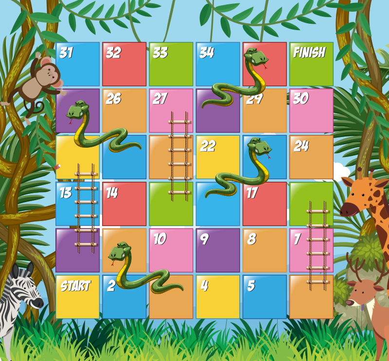 Snakes and Ladders game mat - TenStickers