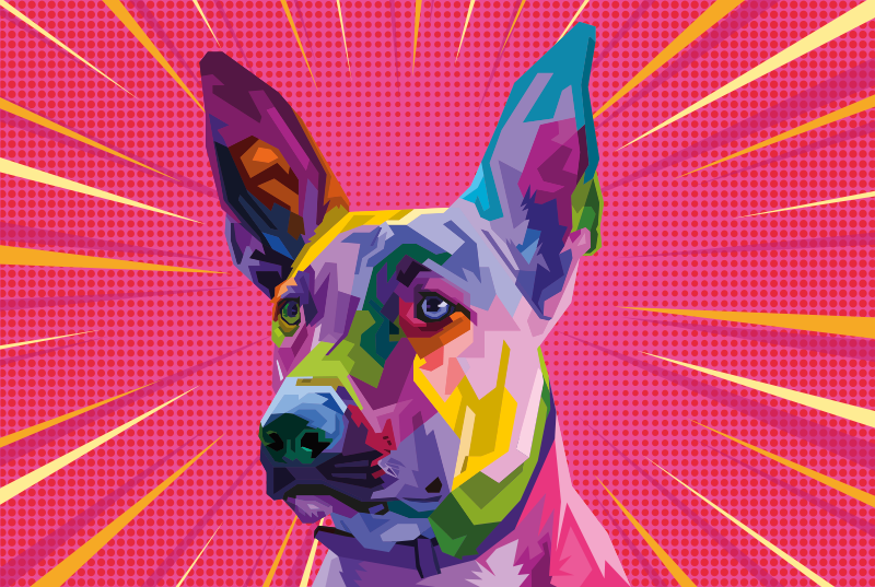 Vibrant canine artwork animal vinyl rug - TenStickers