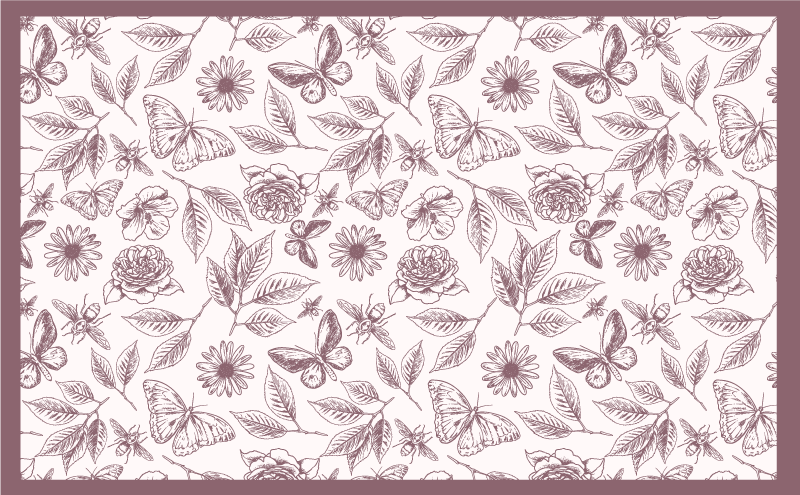 Subtle blossom arrangement vinyl rug flowers - TenStickers