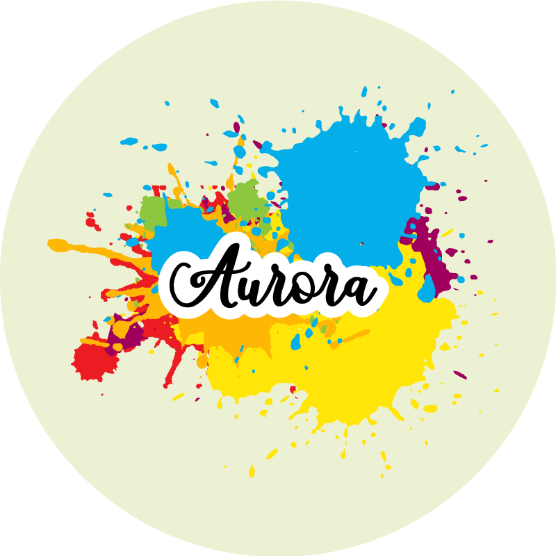 Splash artwork with name vinyl rug - TenStickers