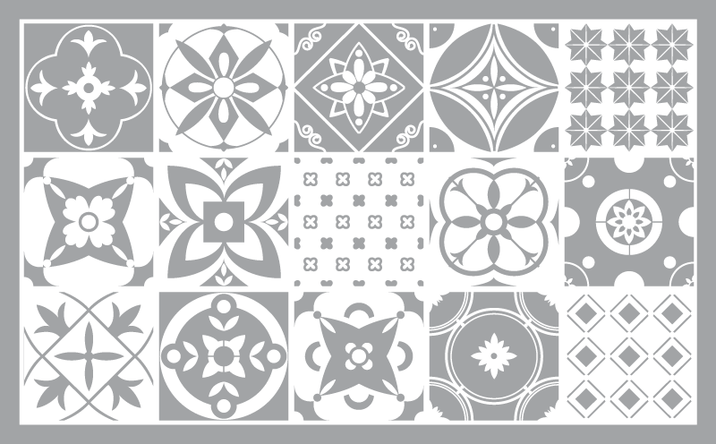 Illuminating pantone tile vinyl carpet - TenStickers