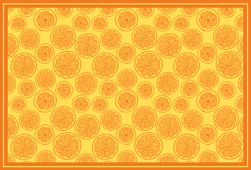 Vinyl rug flowers citrus slice design - TenStickers