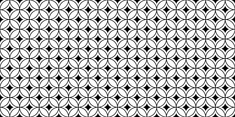 Black and white circles tile vinyl rug - TenStickers