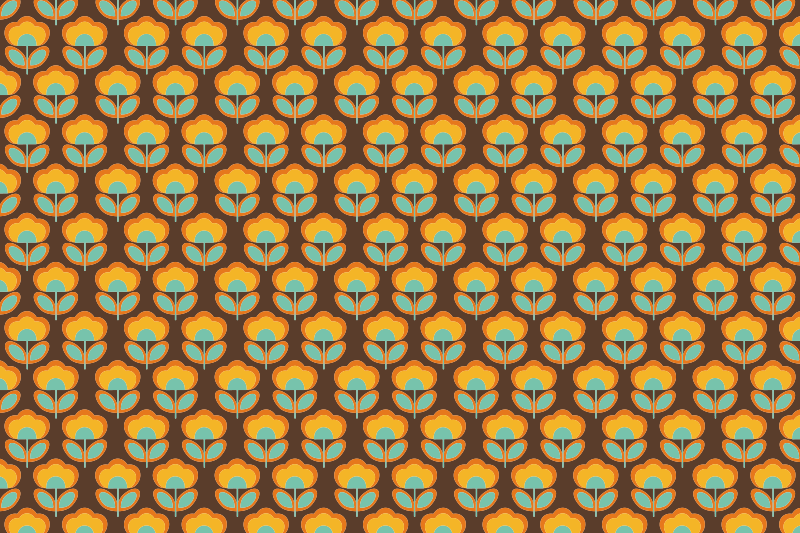 Vintage brown design vinyl rug flowers - TenStickers