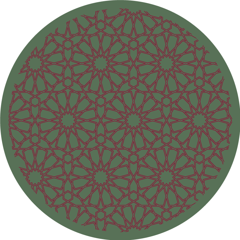 Mosaic vinyl rug with complex geometric design - TenStickers