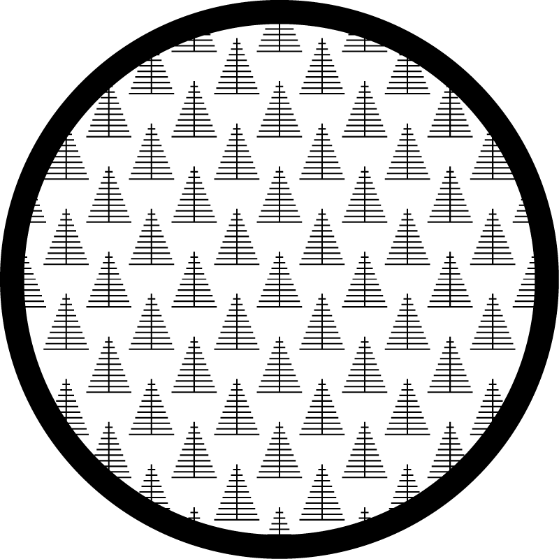 Nordic vinyl rug geometric gray trees - TenStickers