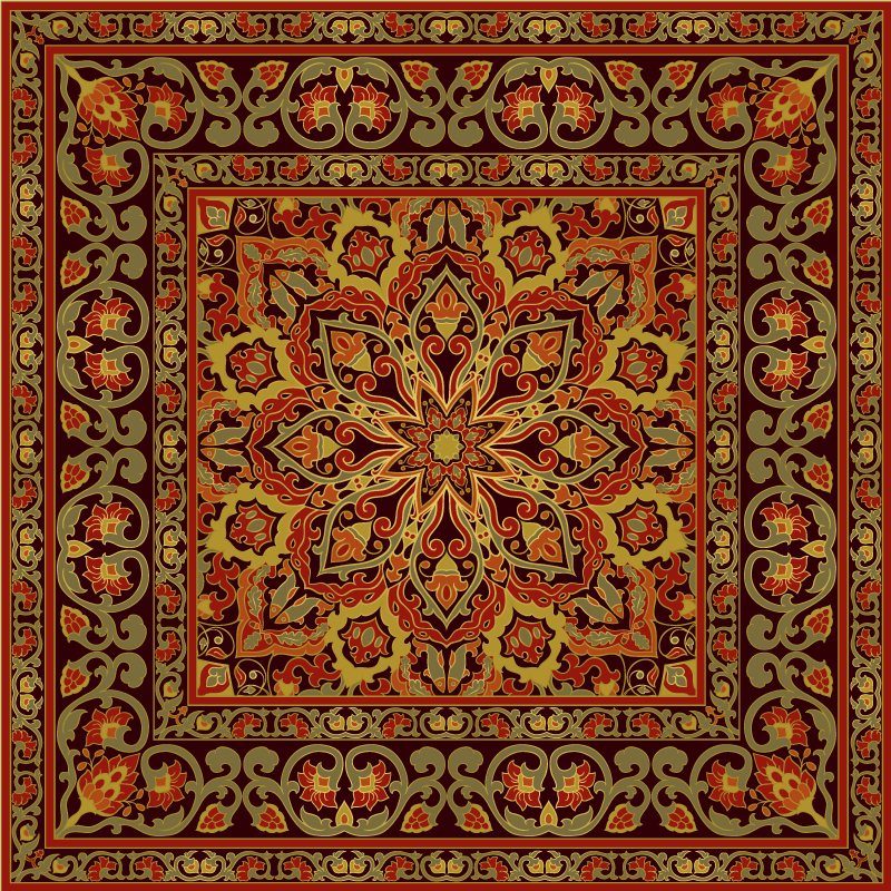 Kitchen persian mandala effect kitchen rug - TenStickers