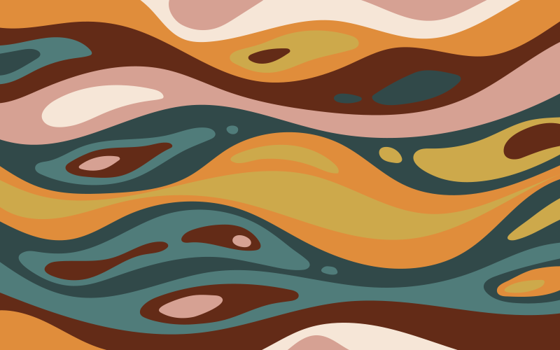 Undulating Earth Hues minimalist vinyl rug - TenStickers