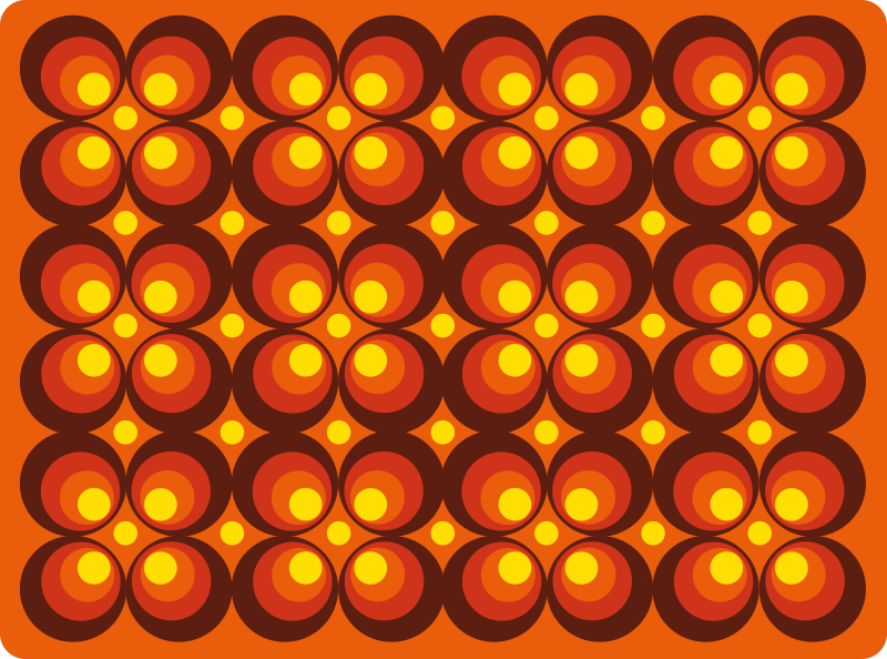 Retro Circular Patterns texture vinyl rug - TenStickers