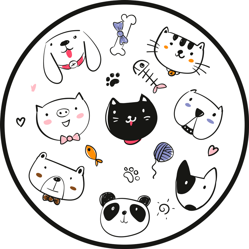 Adorable Creature Expressions nursery vinyl rug - TenStickers