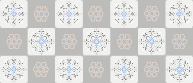 Tile vinyl rug with elegant textured design - TenStickers