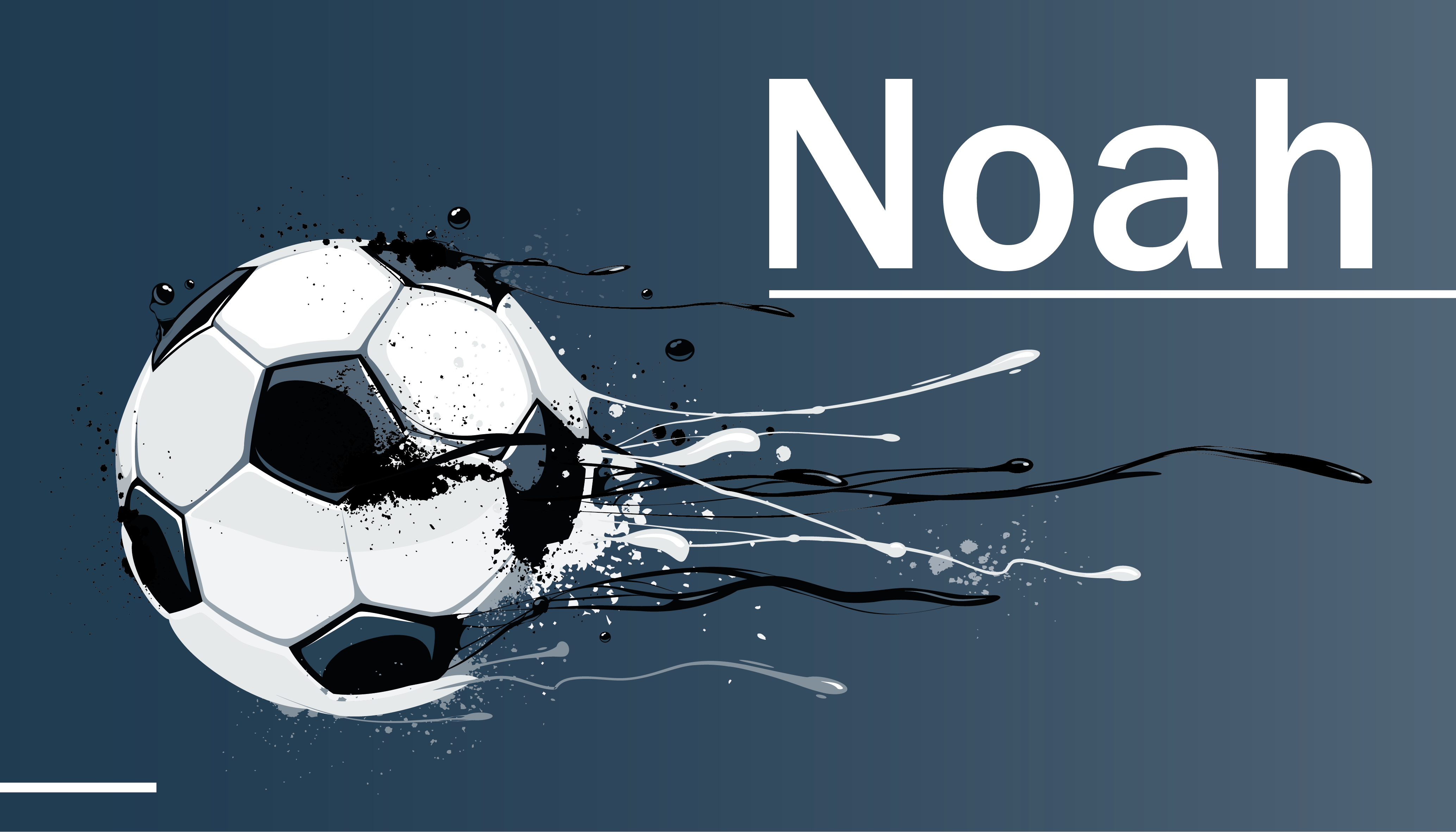 Soccer action with name teenage bedroom vinyl rug - TenStickers