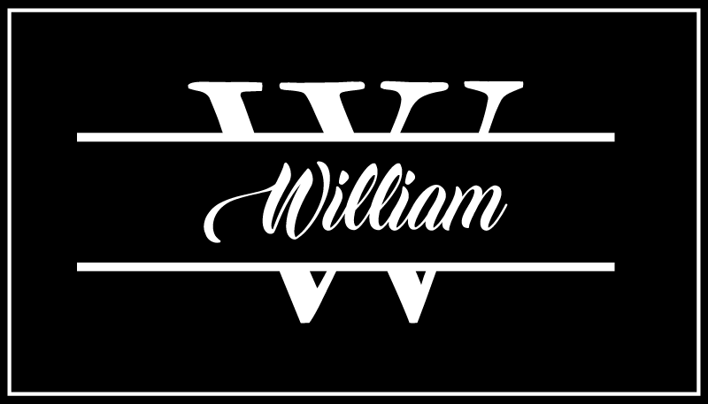 Elegant custom name and initial modern vinyl rug - TenStickers