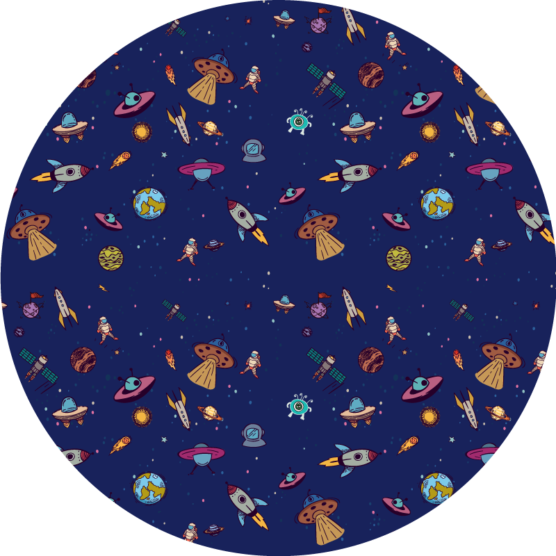 Cosmic expedition concept vinyl rug - TenStickers