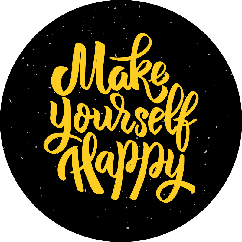 Make yourself happy custom vinyl rug - TenStickers