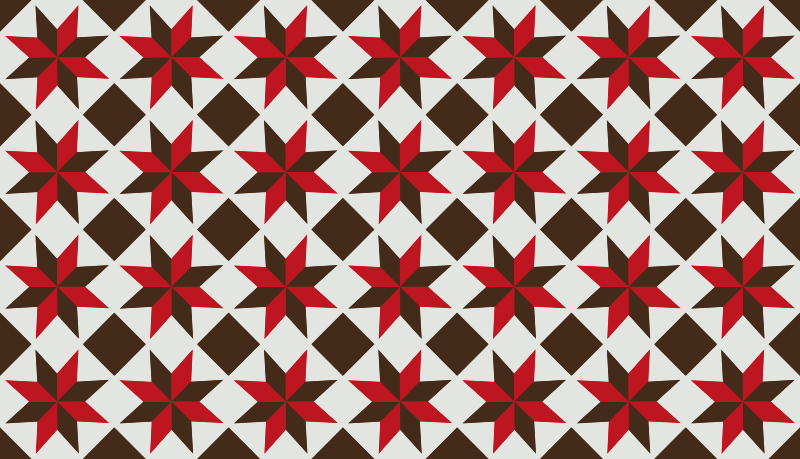 Brown and red star shapes tile carpet - TenStickers