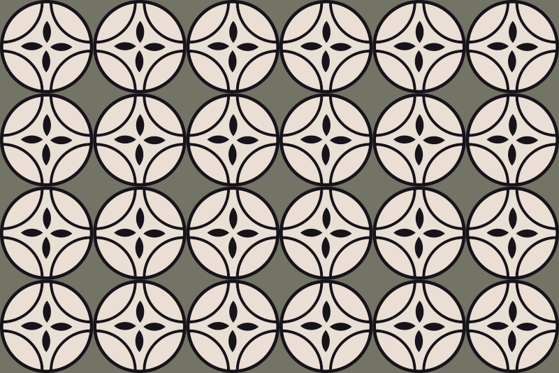 Elegant oval shapes pattern tile carpet - TenStickers