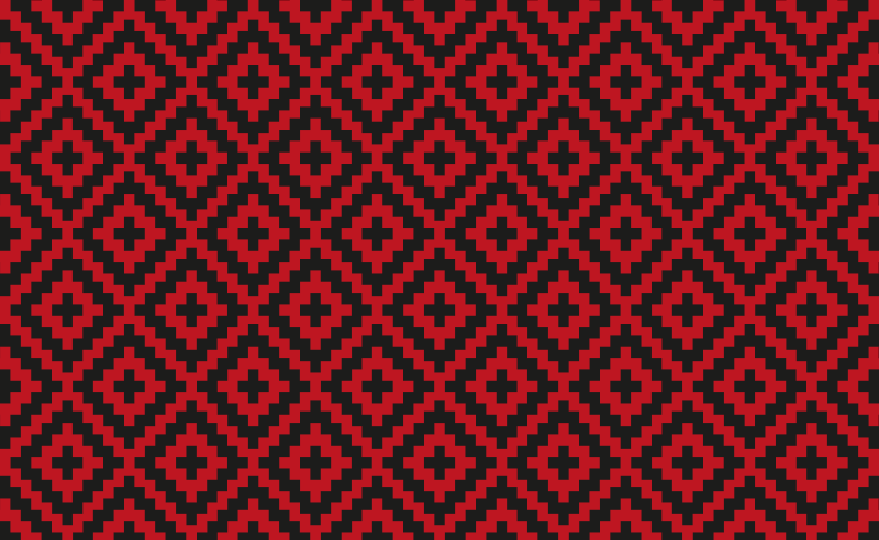 Dark red squares mosaic tiles effect vinyl rug - TenStickers