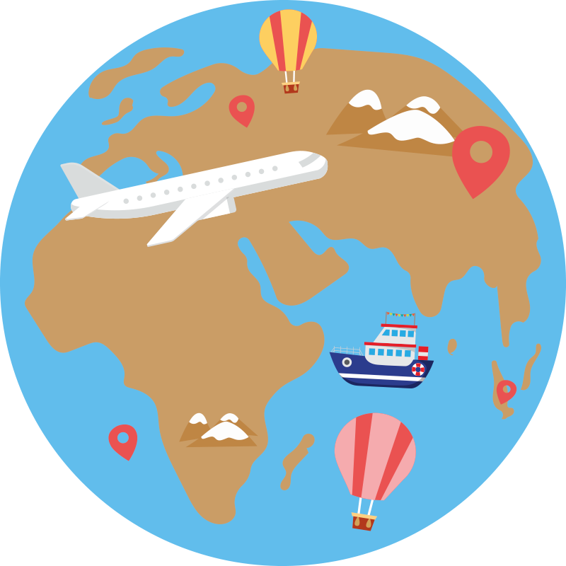 Travel Inspired Adventure world map vinyl rug - TenStickers