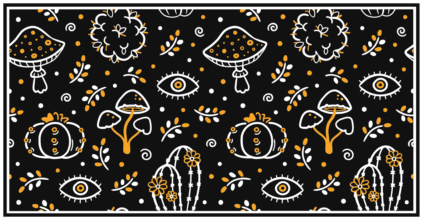 Mushroom artwork vinyl rug flowers - TenStickers