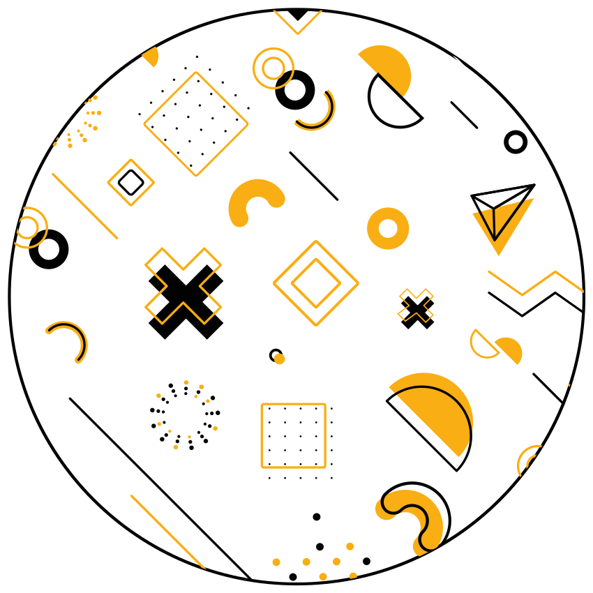 Geometric vinyl rug with modern mathematical shapes - TenStickers