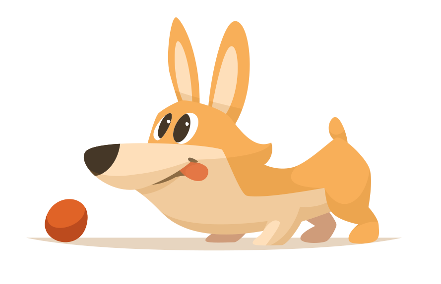 Playful Corgi Chase vinyl rug - TenStickers