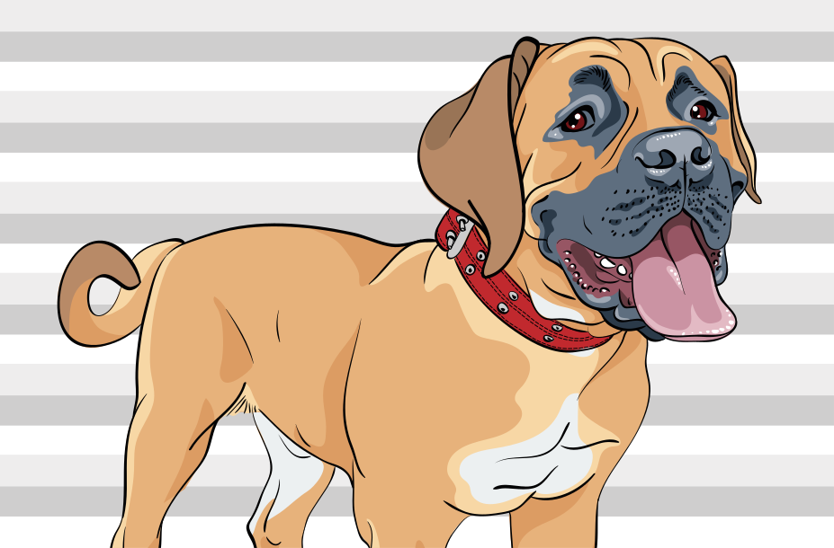 Panting mastiff illustration animal vinyl rug - TenStickers