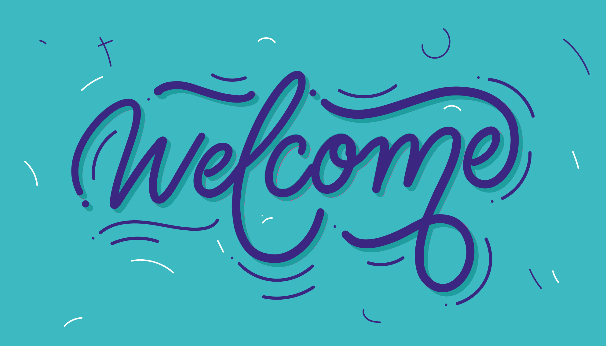 Welcome blue design entrance hall vinyl rug - TenStickers