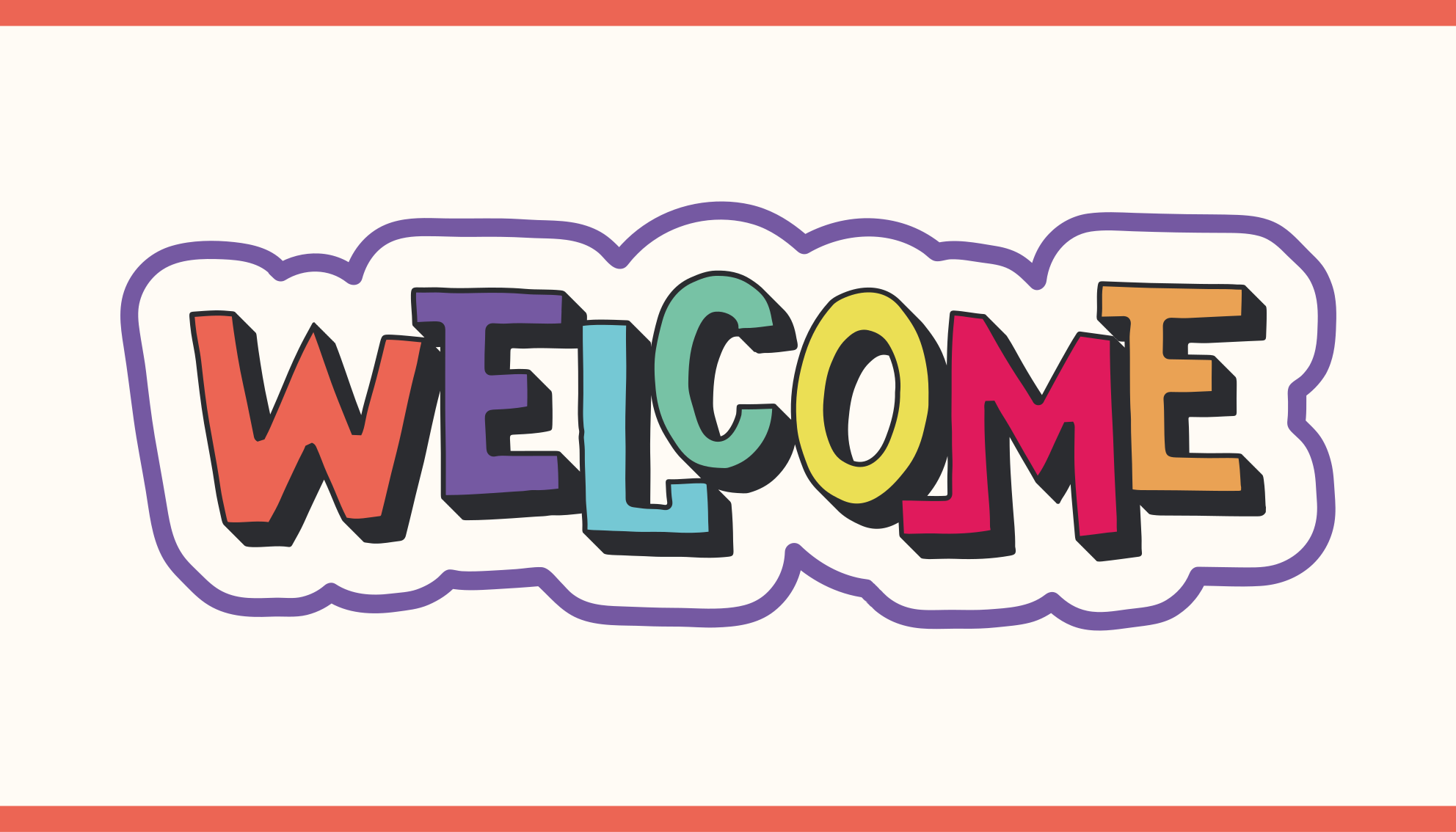 Colorful welcome sign entrance hall vinyl rug - TenStickers