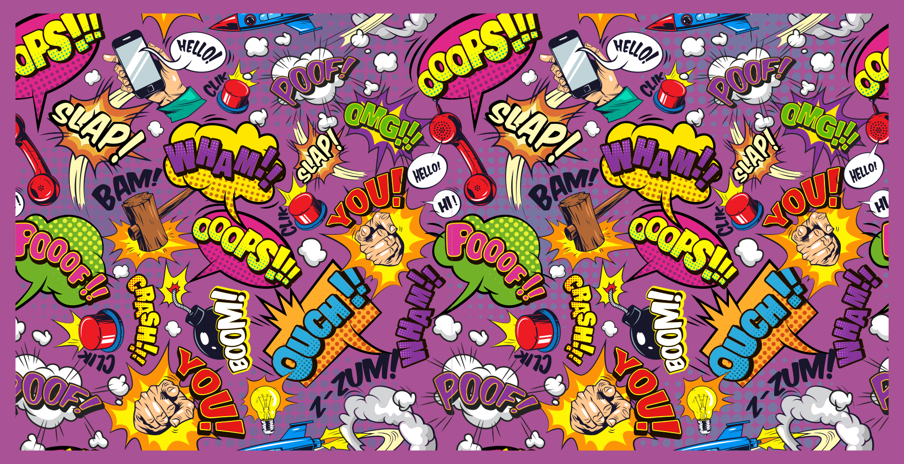 Comic dialogue bubbles teenage bedroom vinyl rug - TenStickers