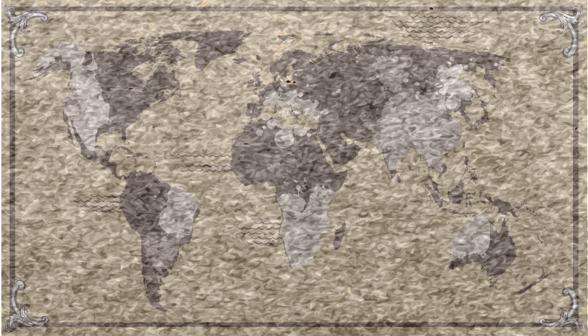 World map vinyl rug with global map design - TenStickers
