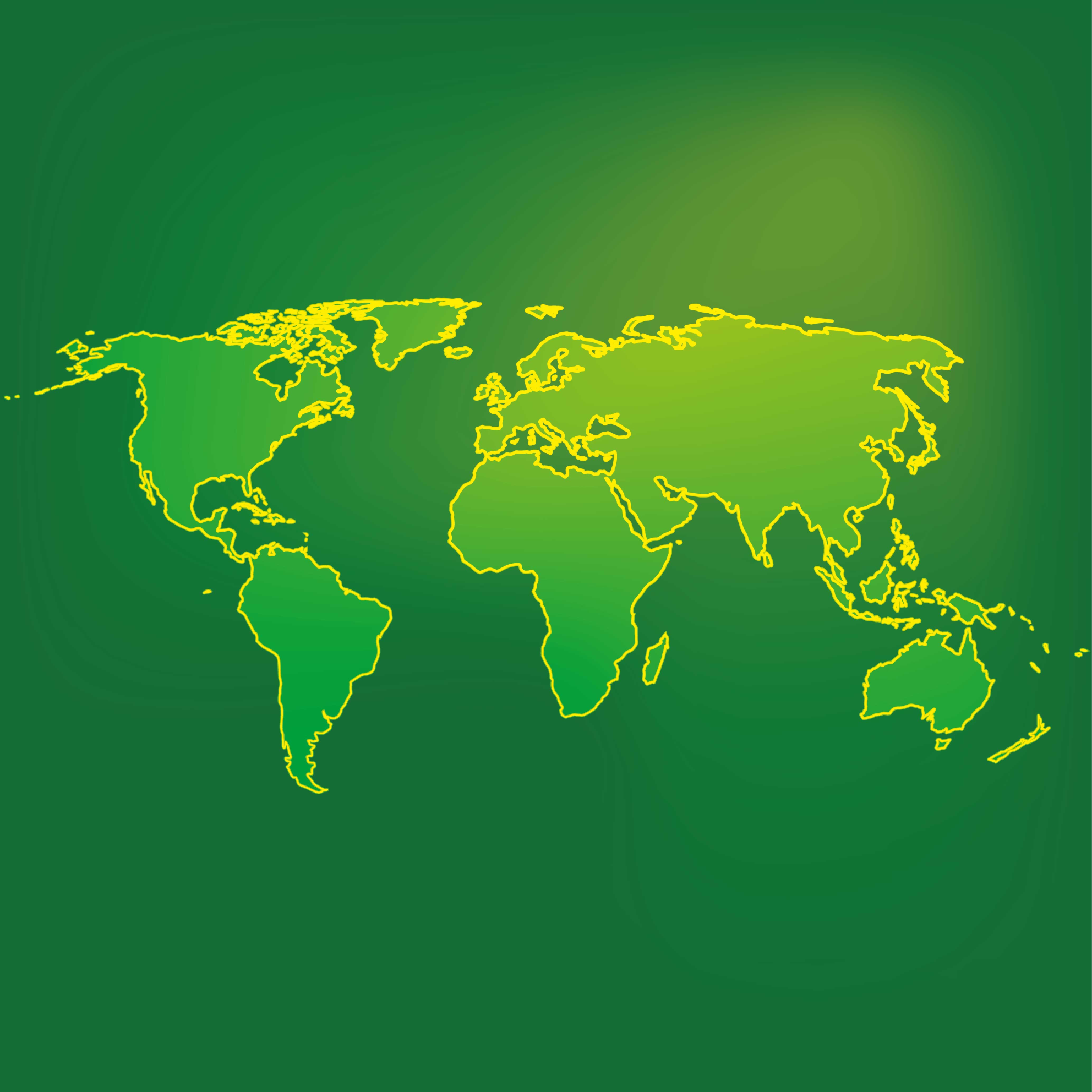 Emerald Planet Contour world map vinyl rug - TenStickers