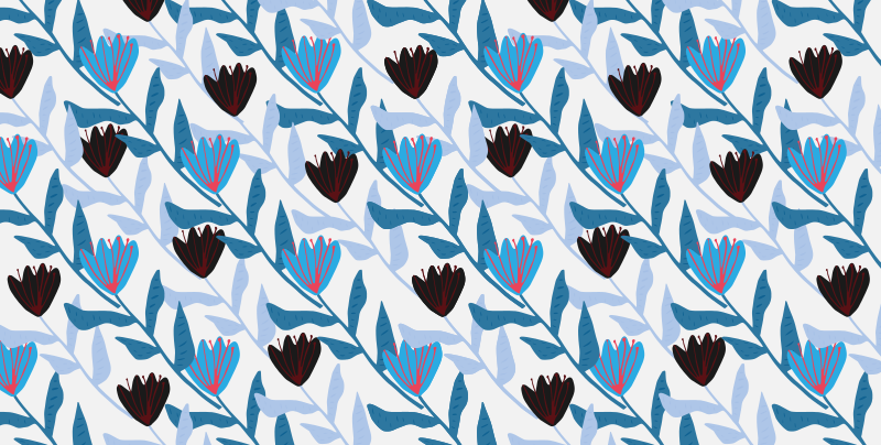 Botanical Leaf Arrangement vinyl rug flowers - TenStickers