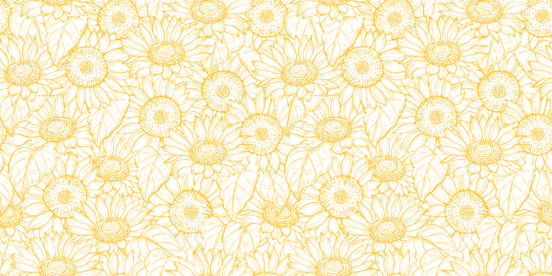 Sunflower Motif vinyl rug flowers - TenStickers