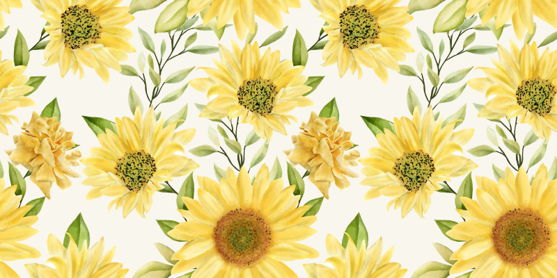Sunflower Floral Arrangement vinyl rug flowers - TenStickers