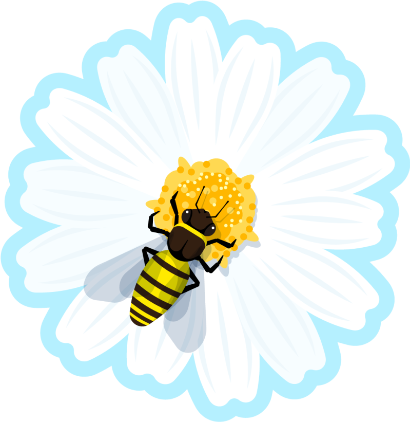 Bee On Daisy vinyl rug flowers - TenStickers
