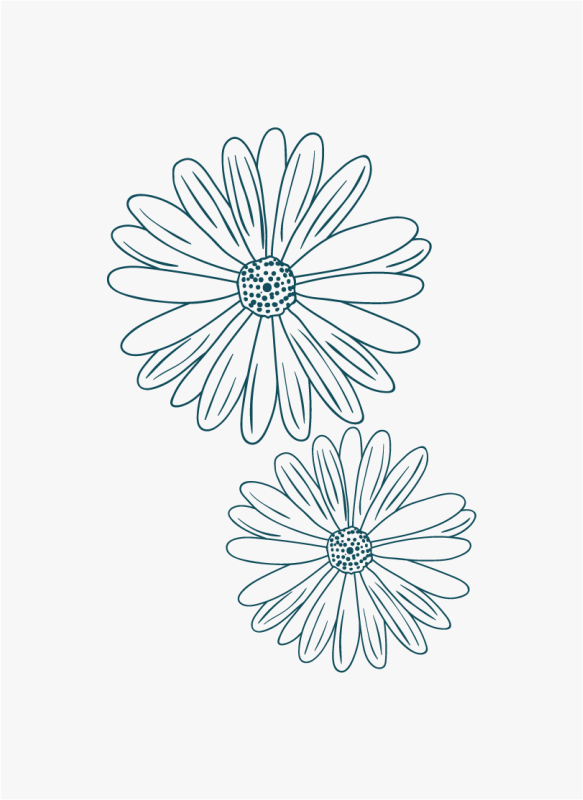 Delicate Floral Touch vinyl rug flowers - TenStickers