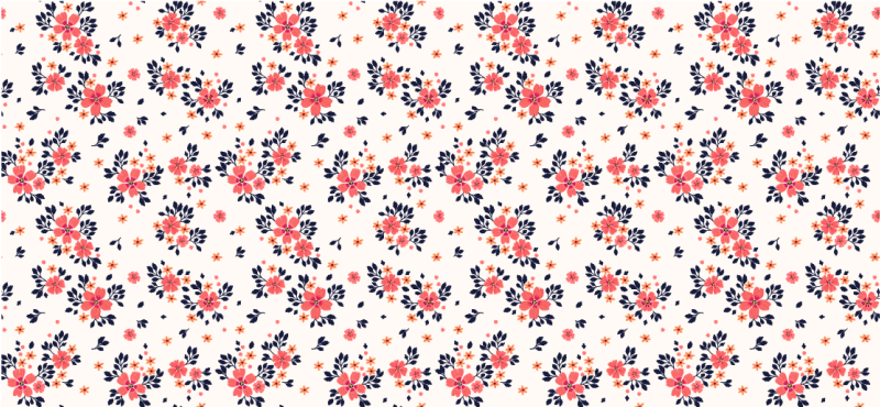 Blooming Floral Motif vinyl rug flowers - TenStickers