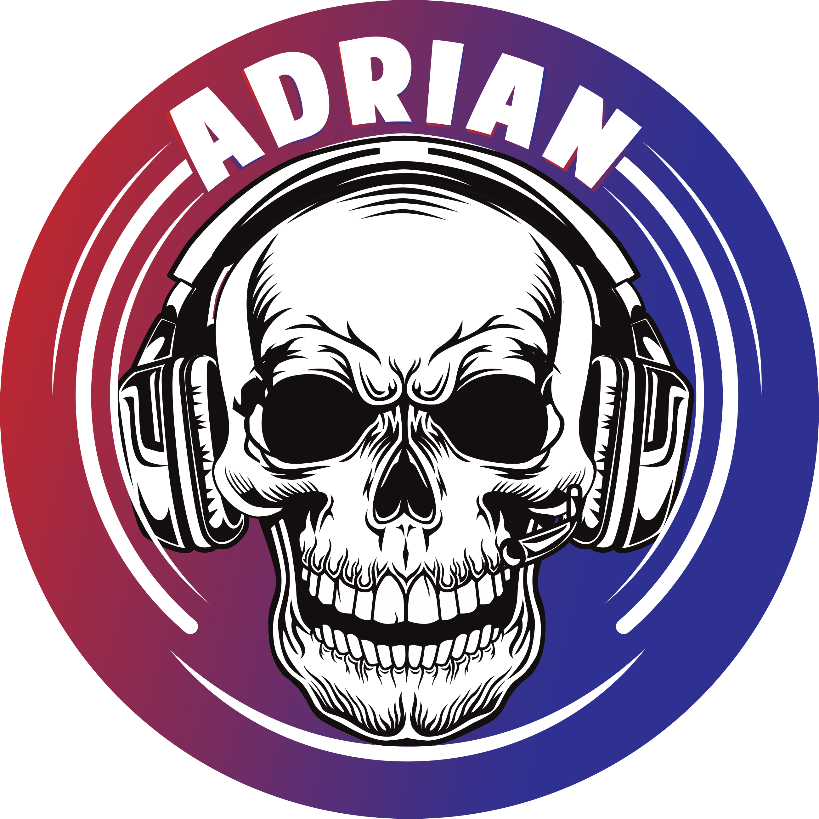 Custom skull headphones teenage bedroom vinyl rug - TenStickers