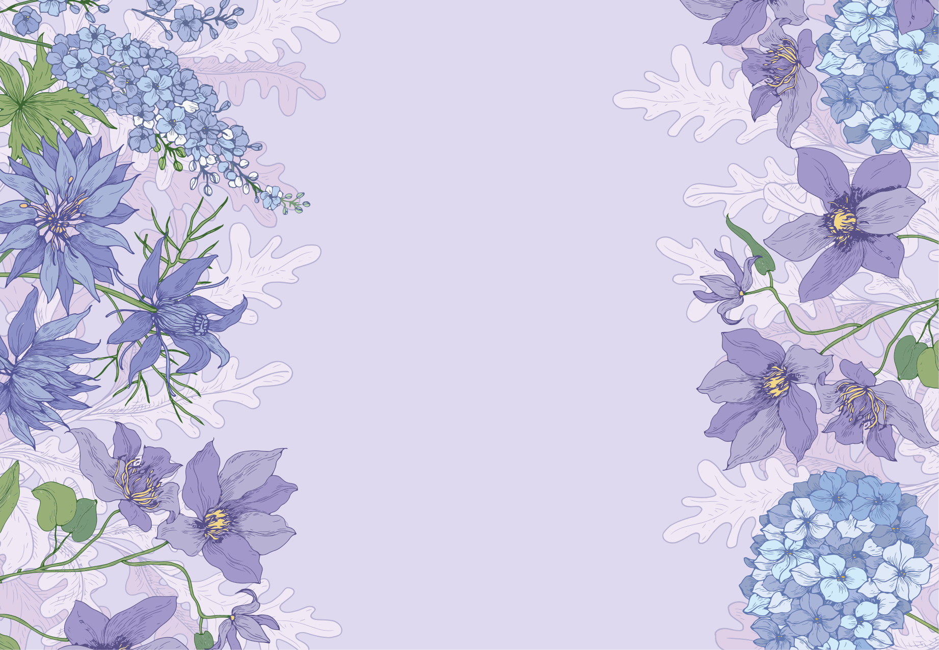 Lavender floral accents vinyl rug flowers - TenStickers