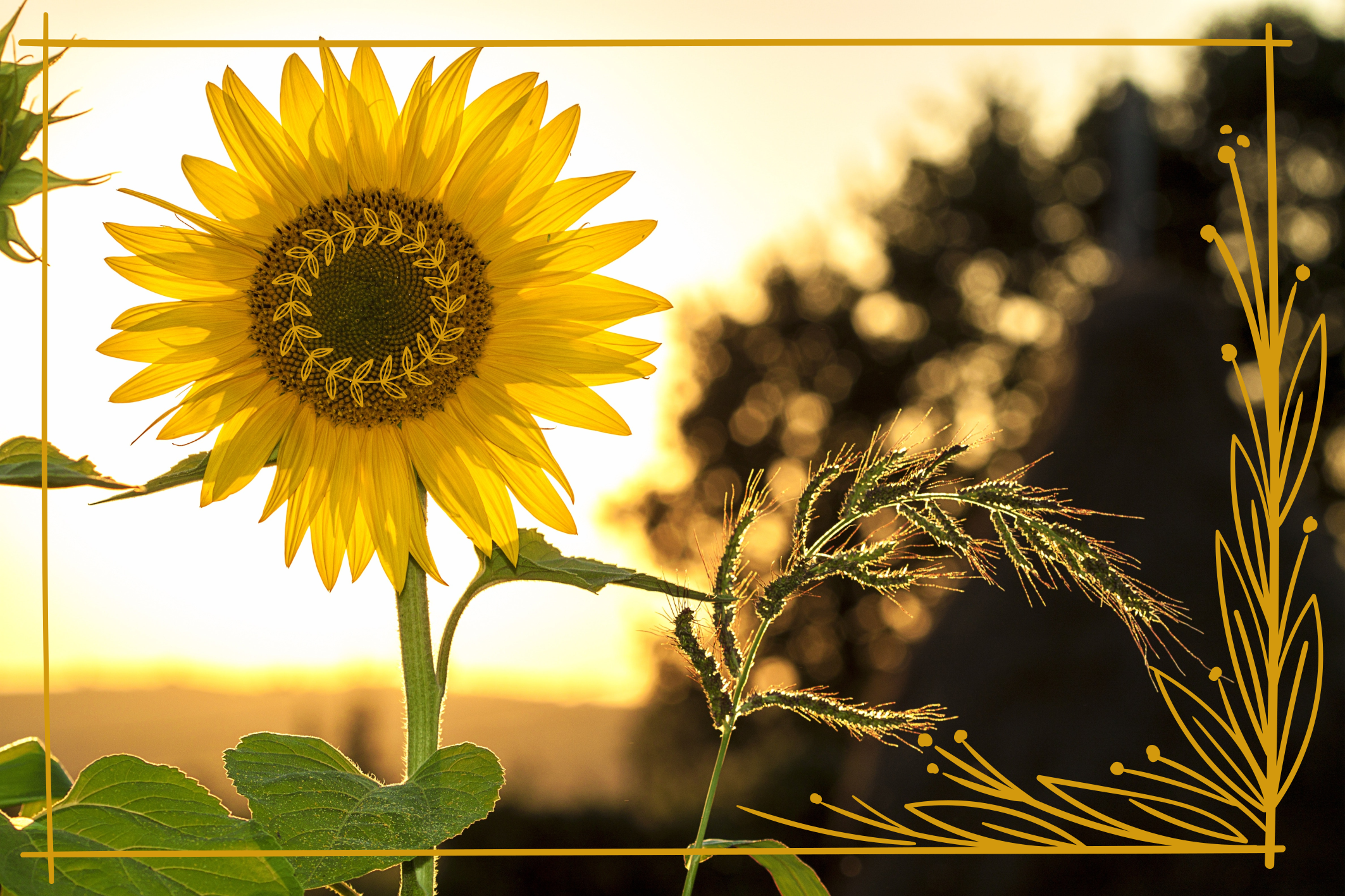 Sunflower Blossom vinyl rug flowers - TenStickers