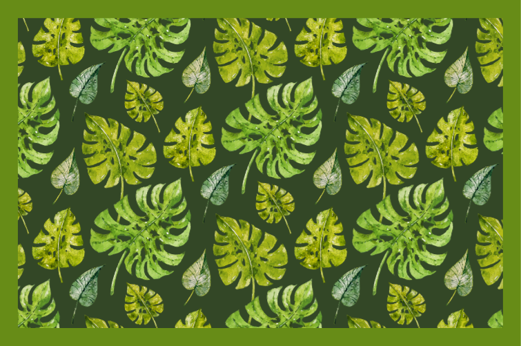 Tropical Leaf Elements nature vinyl rug - TenStickers