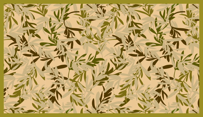 Foliage green motif vinyl rug flowers - TenStickers