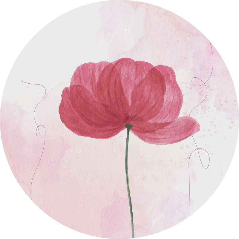 Aquarella poppy design vinyl rug flowers - TenStickers