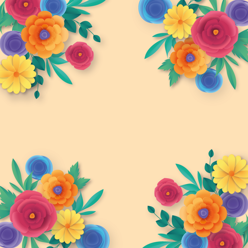 Lively blossom vinyl rug flowers - TenStickers