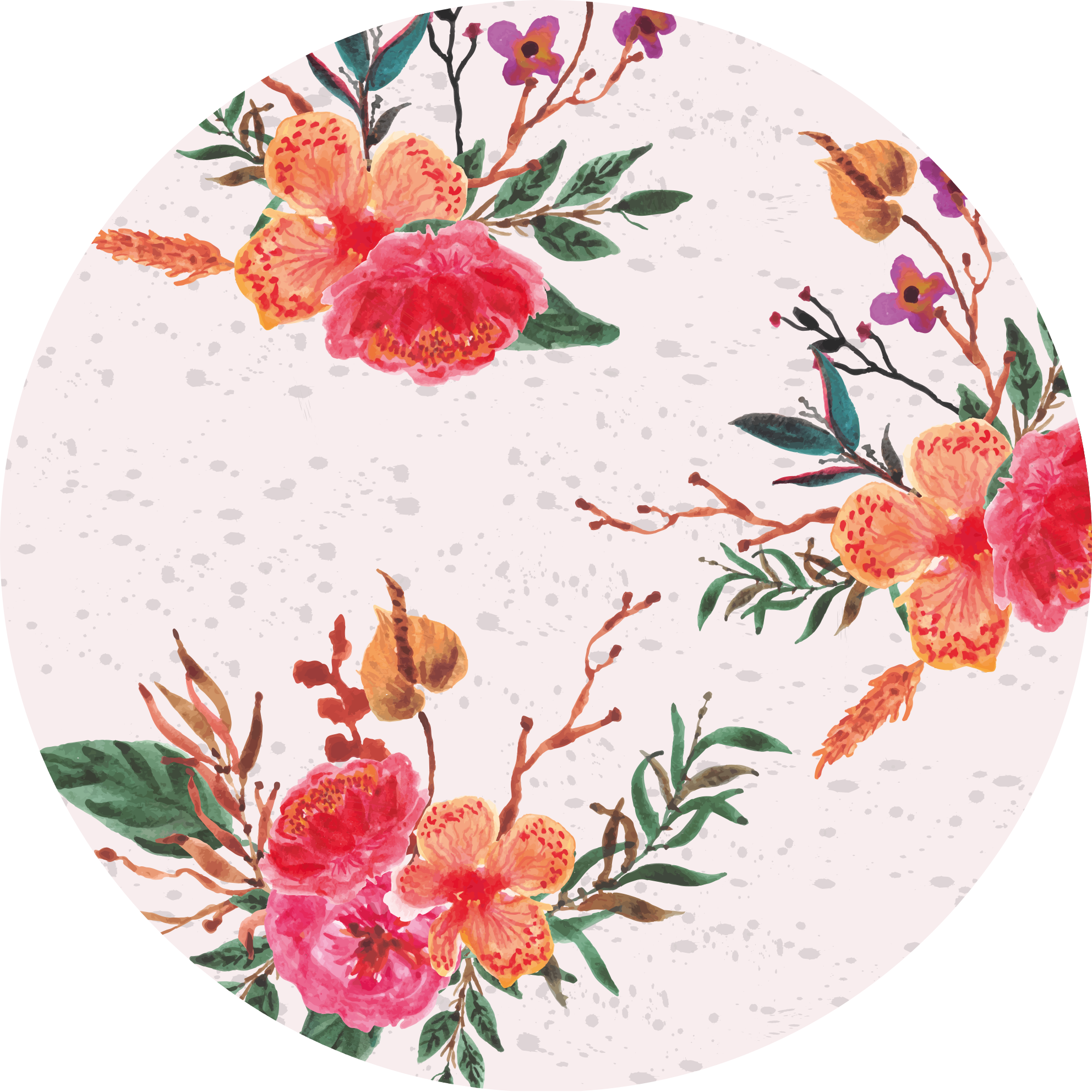 Peonies and orchids vinyl rug flowers - TenStickers